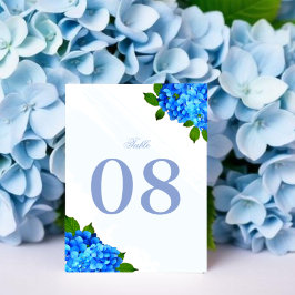 Numeração De Mesa Casamento Floral de Hortênsia Azul