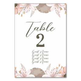 Numeração De Mesa Casamento Floral de Pastel Color