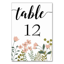 Numeração De Mesa Casamento Floral de Primavera Rosa-Blush