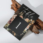 Numeração De Mesa Casamento floral de queda de preto de aquarelas<br><div class="desc">Número da Mesa floral de flor de aquarela em preto para o casamento de boho de outono no jardim botânico. Entre em contato comigo se precisar de itens adicionais.</div>