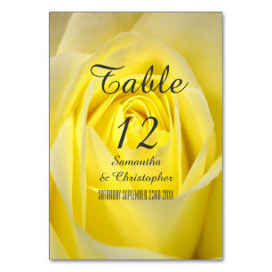Numeração De Mesa Casamento floral de rosa amarela-clara