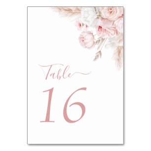 Numeração De Mesa casamento floral de rosa moderno empoeirado
