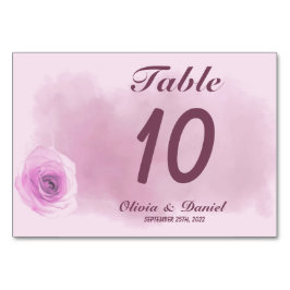 Numeração De Mesa Casamento floral de rosa roxo empoeirado Elegante