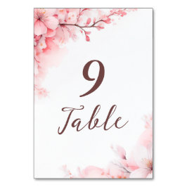 Numeração De Mesa Casamento Floral de Sakura Japonesa