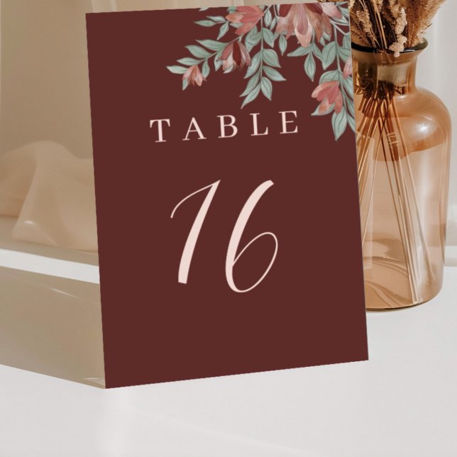 Numeração De Mesa Casamento Floral de Terracota Rústico (Criador carregado)