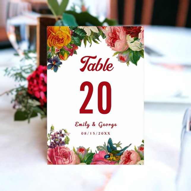 Numeração De Mesa Casamento Floral do Jardim Botânico Elegante Water (Criador carregado)