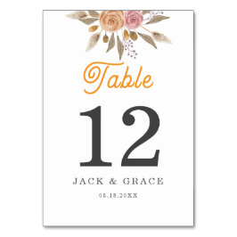 Numeração De Mesa Casamento Floral Elegante