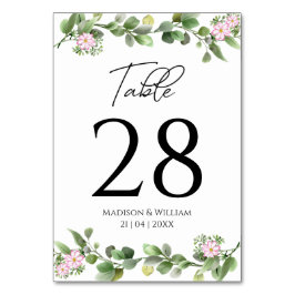 Numeração De Mesa Casamento Floral Elegante e Bela Vegetação