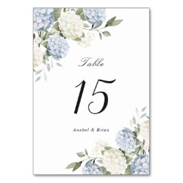 Numeração De Mesa Casamento Floral Elegante Hortênsia Azul Verde