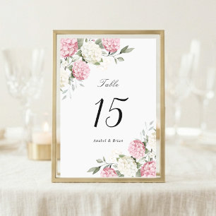 Numeração De Mesa Casamento Floral Elegante Hortênsia Rosa Verde