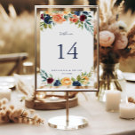 Numeração De Mesa Casamento Floral Elegante Multicolor<br><div class="desc">Este número multicolorido da mesa de casamento floral é perfeito para um casamento moderno. A design apresenta buquês perfeitamente desenhados à mão de rosa, pincelado, amarelo, burgundy, vermelho, indigo e folhagem verde, inspirando beleza natural. Este é um número de tabela de dois lados. Adicione cada número de tabela de que...</div>