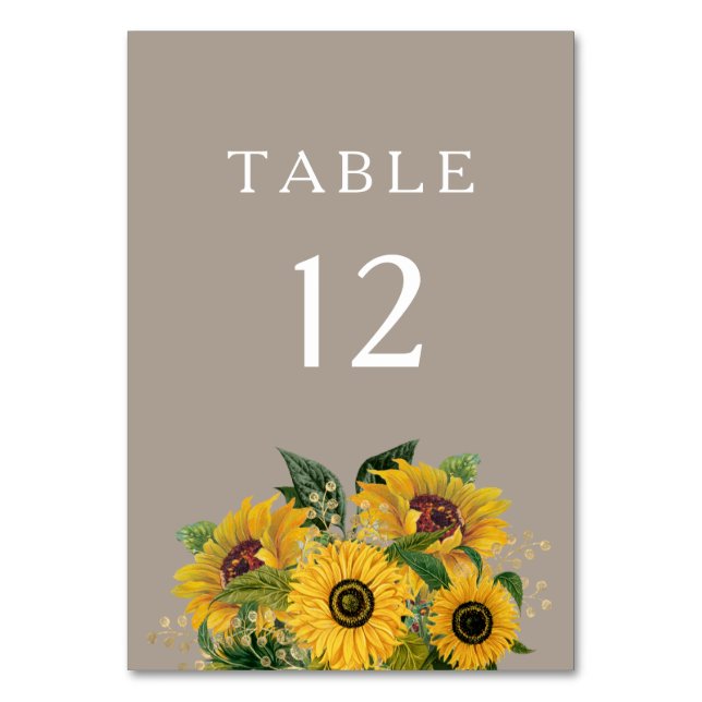 Numeração De Mesa Casamento Floral Elegante Taupe (Verso)