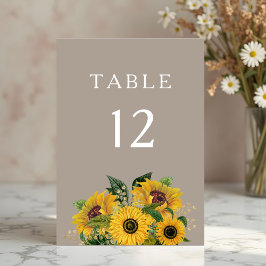 Numeração De Mesa Casamento Floral Elegante Taupe