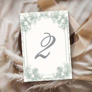 Numeração De Mesa Casamento Floral Francês Jardim Vintage Verde Salv