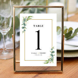 Numeração De Mesa Casamento Floral Geométrico de Verdura de Eucalipt