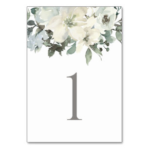Numeração De Mesa Casamento Floral Greenery de Ivory Sage