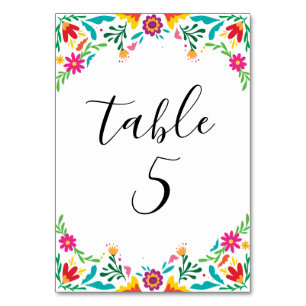 Numeração De Mesa Casamento Floral Inspirado Mexicano Vibrante