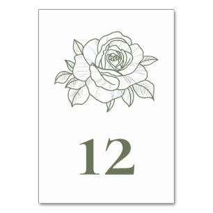 Numeração De Mesa Casamento Floral Jardim Rosa Verde Sálvia