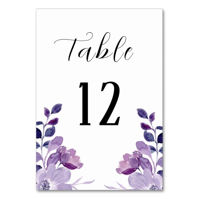 Numeração De Mesa Casamento Floral Lilac (Frente)