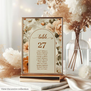 Numeração De Mesa Casamento Floral Marfim Safira Moderno Boho Terrac