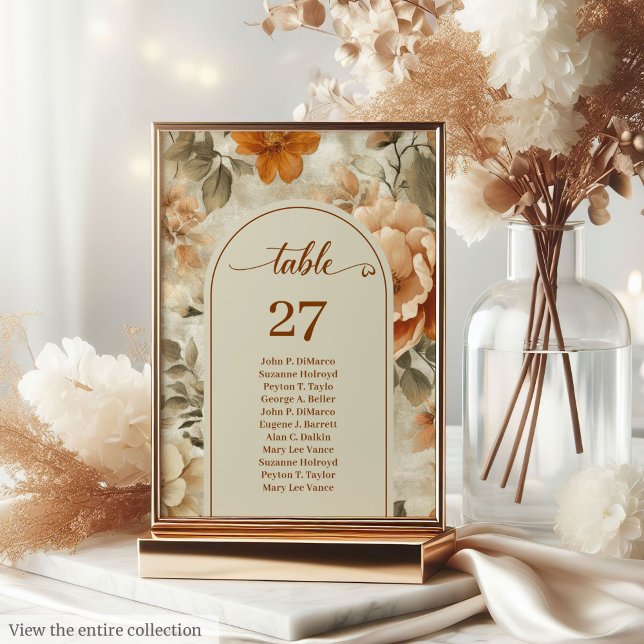 Numeração De Mesa Casamento Floral Marfim Sage Terroso Boho Minimali (Minimalist Boho Earthy Ivory Sage Floral Wedding Table Number

)