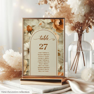 Numeração De Mesa Casamento Floral Marfim Terracota Sage Boho Elegan