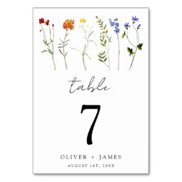 Numeração De Mesa Casamento Floral Mínimo de Orgulho gay LGBTQ de Fl