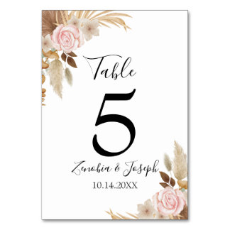 Numeração De Mesa Casamento Floral Mínimo Leaf Boho
