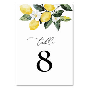 Numeração De Mesa Casamento Floral Moderno com Lemon Greenery