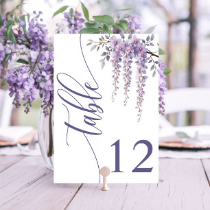 Numeração De Mesa Casamento Floral Moderno e Elegante com Ramo de Wi