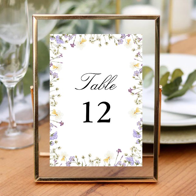 Numeração De Mesa Casamento Floral Neutral de Aquarela Elegante (Criador carregado)