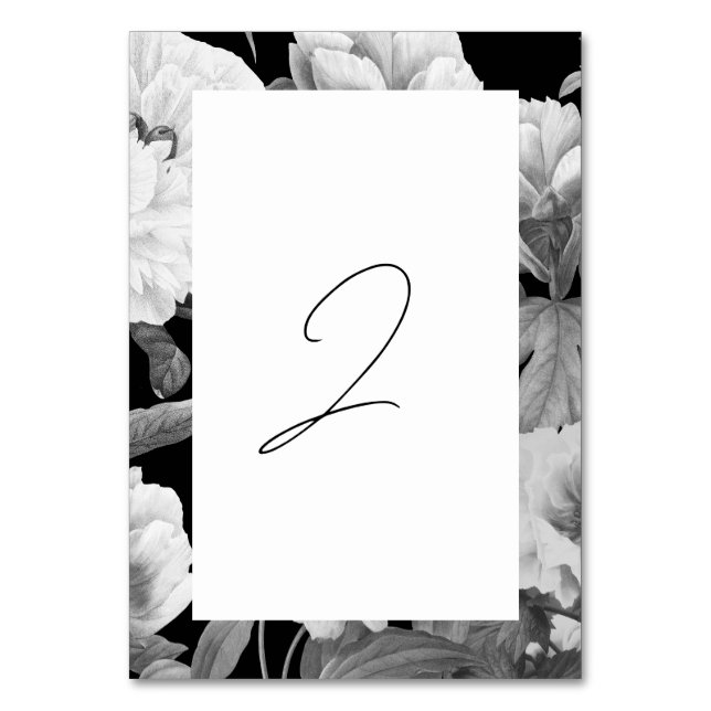 Numeração De Mesa Casamento Floral por Aquarela de Peões Pretos e Br (Frente)