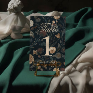 Numeração De Mesa Casamento Floral Preto Moderno Contemporâneo