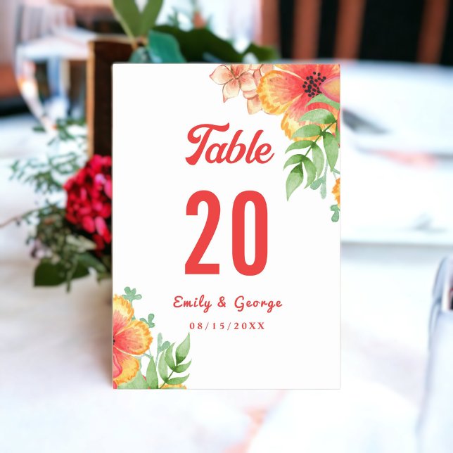 Numeração De Mesa Casamento Floral Romântico de Flores Botânicas Boh (Criador carregado)