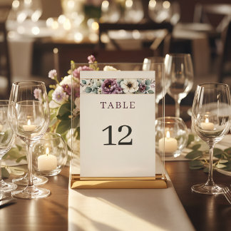 Numeração De Mesa Casamento Floral Rosa Malva e Sage