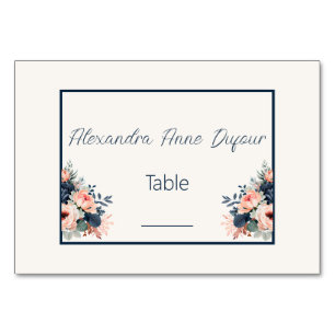Numeração De Mesa Casamento Floral Rosa marinho Azul