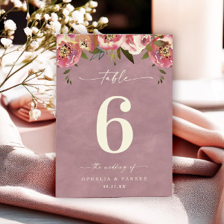 Numeração De Mesa Casamento Floral Rosa Poeirento Cottagecore Opheli