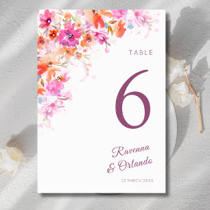 Numeração De Mesa Casamento Floral Rosa Romance Flor de Cerejeira Pa