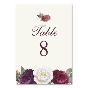 Numeração De Mesa Casamento Floral Roxo