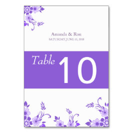 Numeração De Mesa Casamento floral roxo
