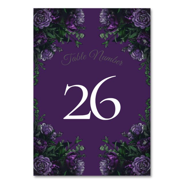 Numeração De Mesa Casamento Floral Roxo (Verso)