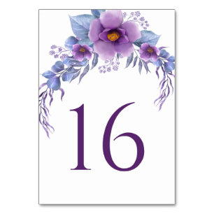 Numeração De Mesa Casamento Floral Roxo Elegante Orçamento