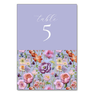 Numeração De Mesa Casamento Floral Roxo Embroiderado