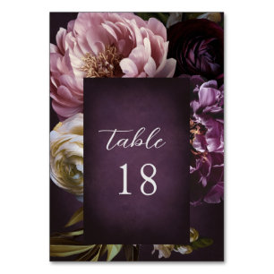 Numeração De Mesa Casamento Floral Roxo Maximalista Elegante