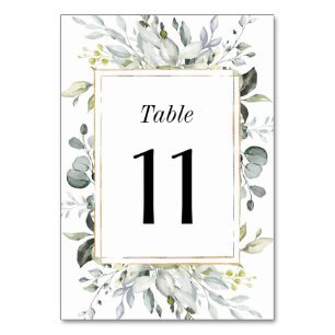 Numeração De Mesa Casamento Floral Russo Azul e Dourado Elegante