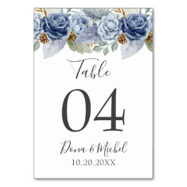 Numeração De Mesa Casamento Floral Rustic Blue Winter