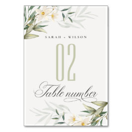 Numeração De Mesa Casamento Floral Rustic Elegant White Greenery