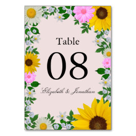 Numeração De Mesa Casamento Floral Rustic Sunflower Daisy