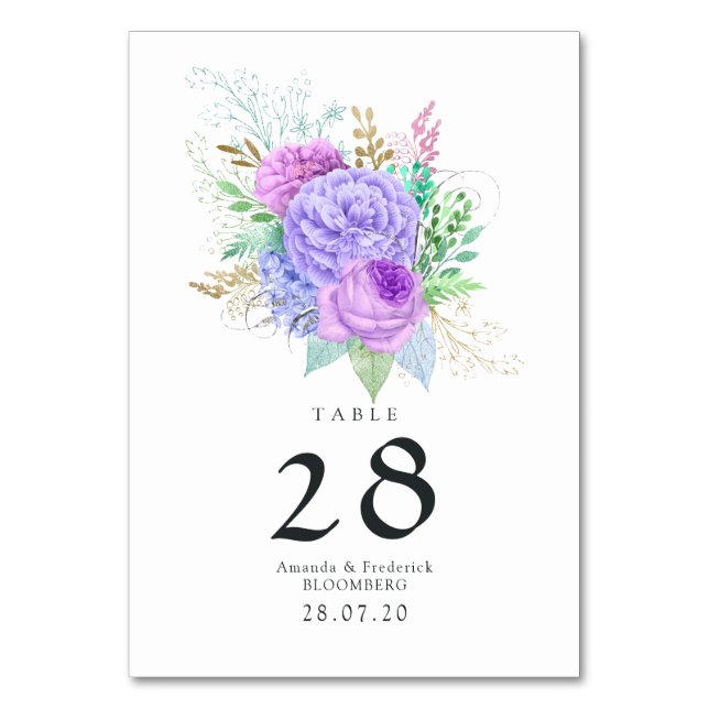 Numeração De Mesa Casamento Floral Rústico de Primavera (Frente)