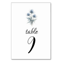 Numeração De Mesa Casamento Floral Simples Escocês Tistelo Azul